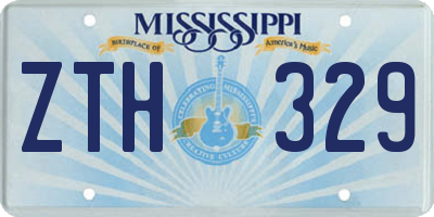 MS license plate ZTH329