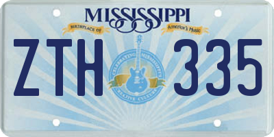 MS license plate ZTH335