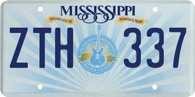 MS license plate ZTH337