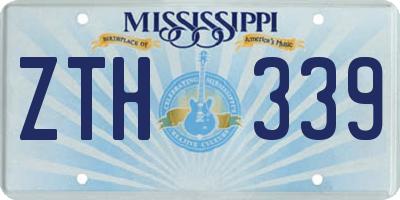 MS license plate ZTH339