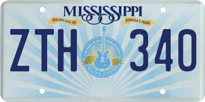 MS license plate ZTH340