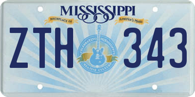 MS license plate ZTH343