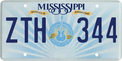 MS license plate ZTH344