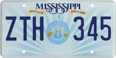 MS license plate ZTH345