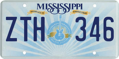 MS license plate ZTH346