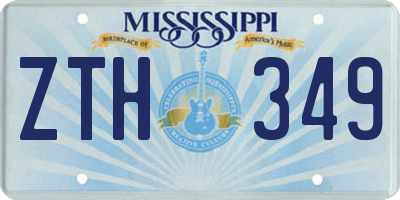 MS license plate ZTH349