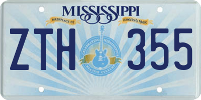 MS license plate ZTH355