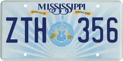 MS license plate ZTH356