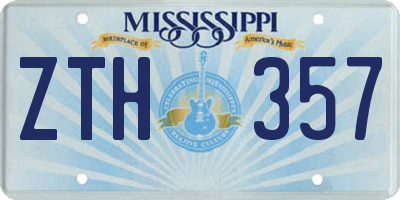 MS license plate ZTH357