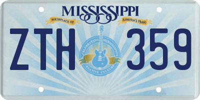 MS license plate ZTH359