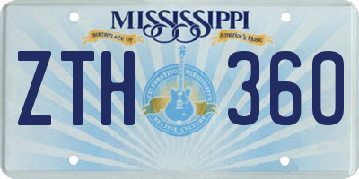 MS license plate ZTH360
