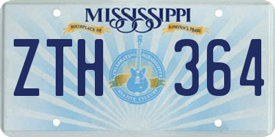 MS license plate ZTH364