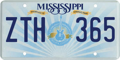 MS license plate ZTH365