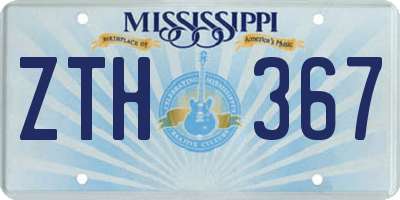 MS license plate ZTH367