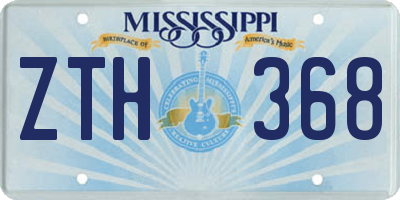 MS license plate ZTH368