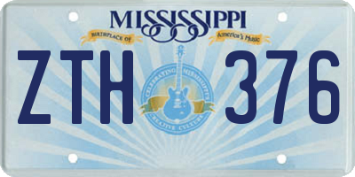 MS license plate ZTH376