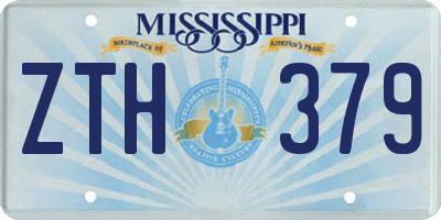 MS license plate ZTH379