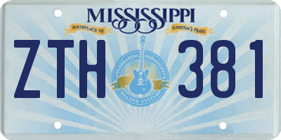 MS license plate ZTH381