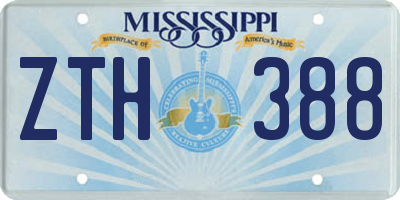 MS license plate ZTH388