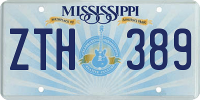 MS license plate ZTH389