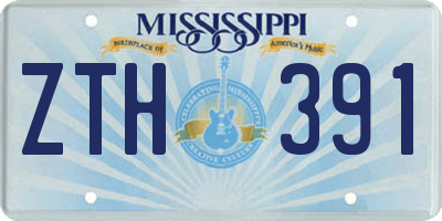 MS license plate ZTH391