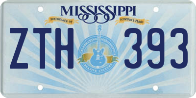 MS license plate ZTH393