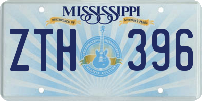 MS license plate ZTH396