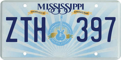 MS license plate ZTH397