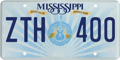 MS license plate ZTH400