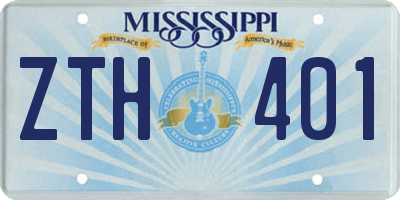 MS license plate ZTH401