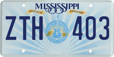 MS license plate ZTH403