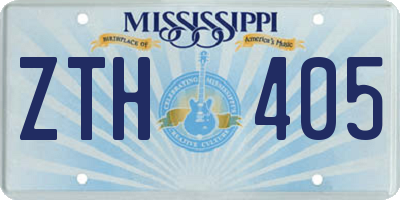 MS license plate ZTH405