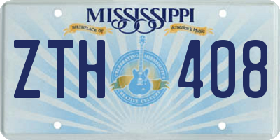 MS license plate ZTH408