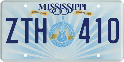 MS license plate ZTH410