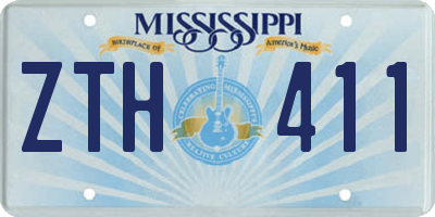 MS license plate ZTH411