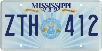 MS license plate ZTH412