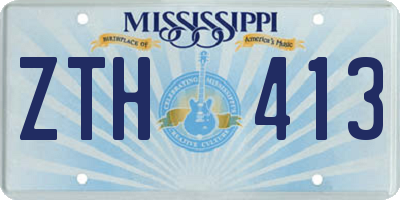 MS license plate ZTH413