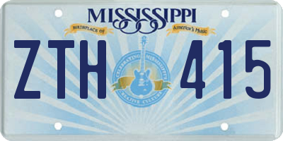 MS license plate ZTH415