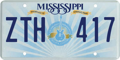 MS license plate ZTH417