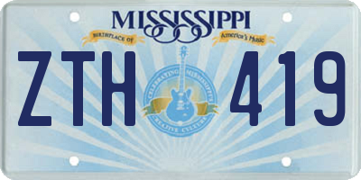 MS license plate ZTH419