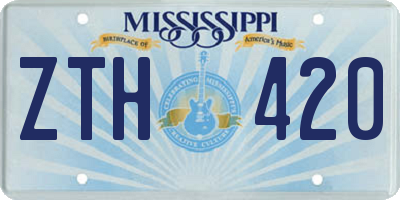 MS license plate ZTH420