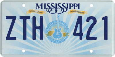 MS license plate ZTH421