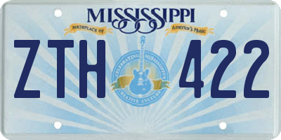 MS license plate ZTH422
