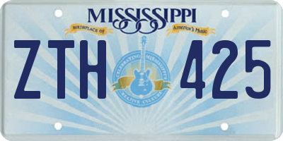 MS license plate ZTH425