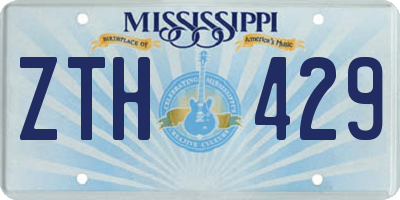 MS license plate ZTH429