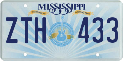 MS license plate ZTH433