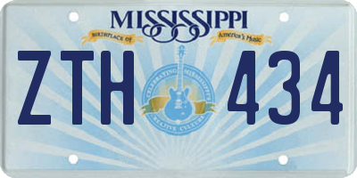 MS license plate ZTH434