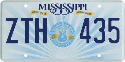 MS license plate ZTH435