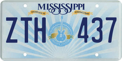 MS license plate ZTH437