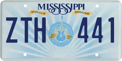 MS license plate ZTH441